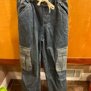 SO Blue Denim Pants with Cream Drawstring